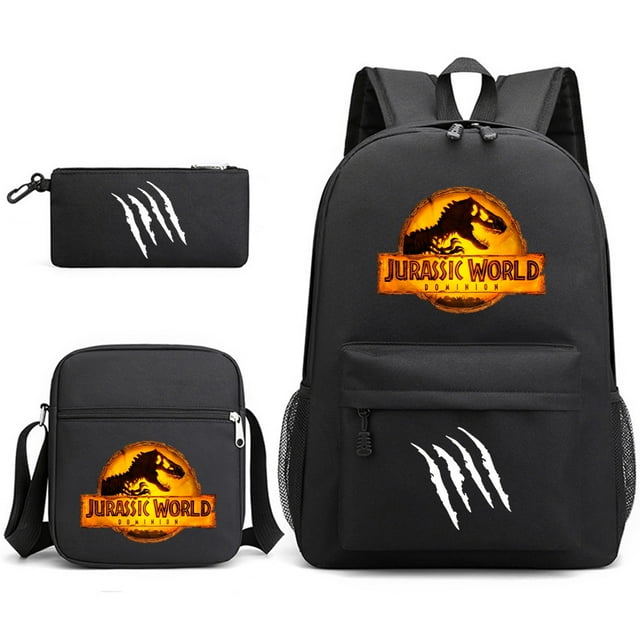 Jurassic Park Schoolbag Three-piece Set, Leisure Backpack, Large-capacity Backpack For Male And Female Students-HAPDEN