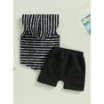 thumbnail image 4 of Bagilaanoe 2pcs Toddler Baby Boys Short Pants Set Striped Sleeveless Hooded Tank Tops + Shorts 6M 12M 18M 24M 3T 4T Kids Casual Summer Outfits, 4 of 8