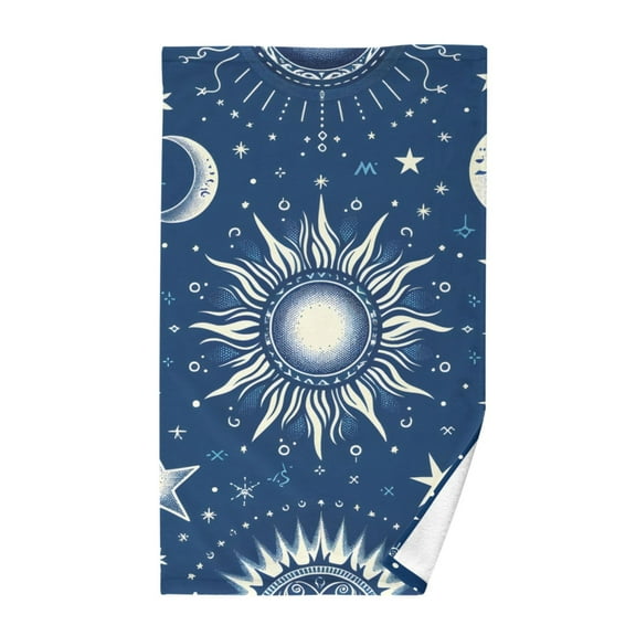 Bohomia Moon and Stars Cotton Face Towels Absorbent Hand Towel Soft Bathroom Towel for Kitchen Hotel Decoration