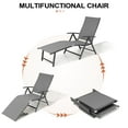 thumbnail image 2 of Pellebant Outdoor Chaise Lounge Aluminum Patio Folding Chair,Gray, 2 of 6