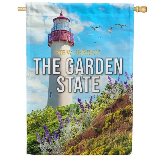 America Forever New Jersey State House Flag- 28 x 40 inches- New Jersey Lighthouse USA Regional Yard Outdoor Decorative Double Sided Flag