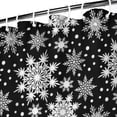 thumbnail image 3 of Black Christmas Snowflake Pattern Shower Curtain 84"x72" ,Bathroom Decorative Shower Curtains Set with 12 Hooks,Modern Waterproof Washable Shower Curtain, 3 of 6