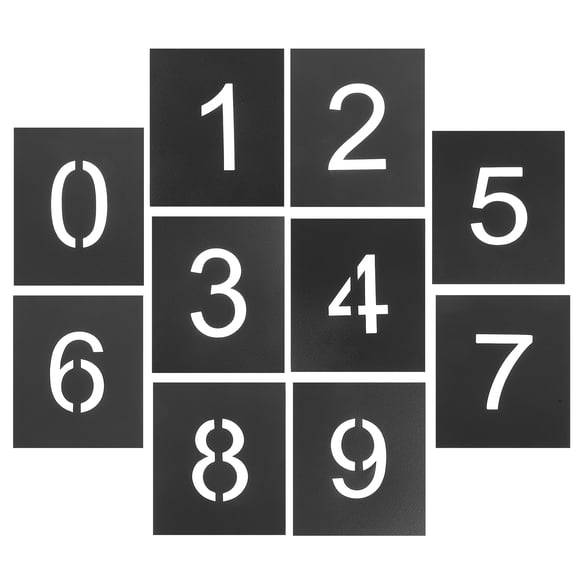 Shisuyan 1 Set Number Stencils Door Number Painting Stencils Reusable Address Number Stencils 0-9
