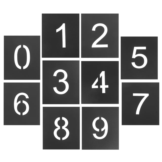 Miangastore 1 Ensemble de Pochoirs de Numéro Pochoirs de Peinture de Numéro de Porte Pochoirs de Numéro d'Adresse Réutilisables 0-9