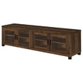 thumbnail image 5 of Homestock French Fabulous Rectangular TV Console 78.75x15.5x21 - Glass Doors, Adjustable Shelves, Dark Pine, 85" TV Max, 300 lbs Capacity, 5 of 6