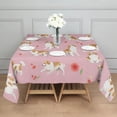 thumbnail image 3 of Cavalier King Charles Spaniels and Flowers Square Tablecloth,Waterproof Square Table Cover,Wipeable Spillproof Washable Table Cover for Home Kitchen Party Decor 42"X42"(107x107cm), 3 of 6