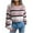 Pink, variant on IROINNID Womens Sweater Round Neckline Pullover Sweater Stripes Casual Short Length Long Sleeve Sweater Autumn Blouse Tops