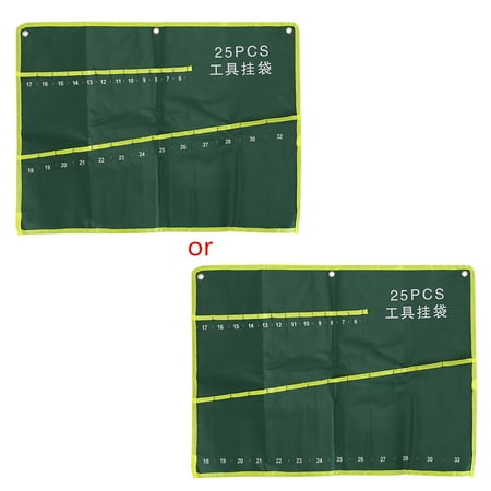 

QUSENLON 25 Pockets Durable Canvas Spanner Wrench Tool Roll Up Storage Bag