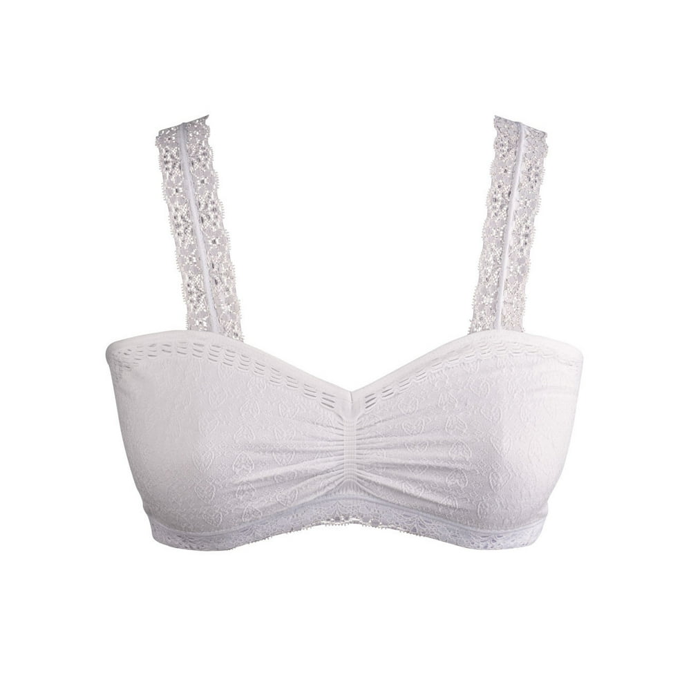 Catalog Classics Women's Lacey Straps Bralette TBack Wide Lace