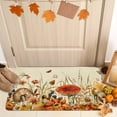thumbnail image 3 of Fall Door Mat 17x29 Inch Wildflowers Golden Eucalyptus Leaves Thanksgiving Doormat Decorative Outdoor Autumn Mushroom Floral Butterfly Decoration Indoor Outdoor Entrance Floor Welcome mat, 3 of 5
