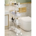 thumbnail image 1 of 4 Niveles Carrito Organizador con Ruedas, Carrito Auxiliar Acrílico Transparente para Baño, Estante de Almacenamiento Estrecho, Carro de Almacenaje Delgado para Cocina, Oficina, Lavandería, 1 of 7
