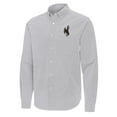 thumbnail image 2 of Men's Antigua Gray Wyoming Cowboys Porter Woven Tri-Blend Long Sleeve Button-Down Shirt, 2 of 3