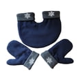 thumbnail image 1 of 3 piezas de guantes de pareja, guantes interconectados, guantes de felpa, mitones de invierno térmicos azul oscuro, 1 of 6