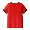 thumbnail image 3 of YONGHS Boys Short-Sleeve T-Shirts Basketball Football Athletic Shirt Quick Dry Sports Top Red 9-10, 3 of 7