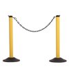 ChainBoss Yellow Stanchion with 10' of Black Plastic Chain – Fillable Base