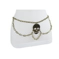thumbnail image 2 of Women Gold Metal Chain Gothic Belt Skull Skeleton Charm M L XL, 2 of 8
