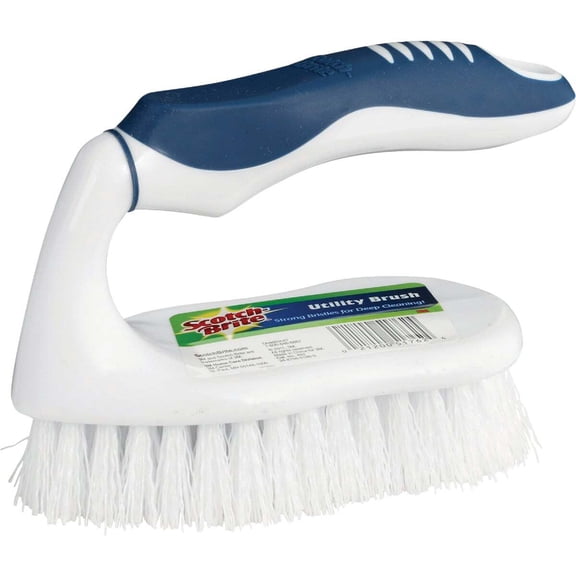 Scotch-Brite Plastic Scrub Brush Utility - Medium Bristle, All Purpose - 3.5 in, White