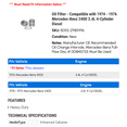 thumbnail image 2 of Oil Filter - Compatible with 1974 - 1976 Mercedes-Benz 240D 2.4L 4-Cylinder Diesel 1975, 2 of 2