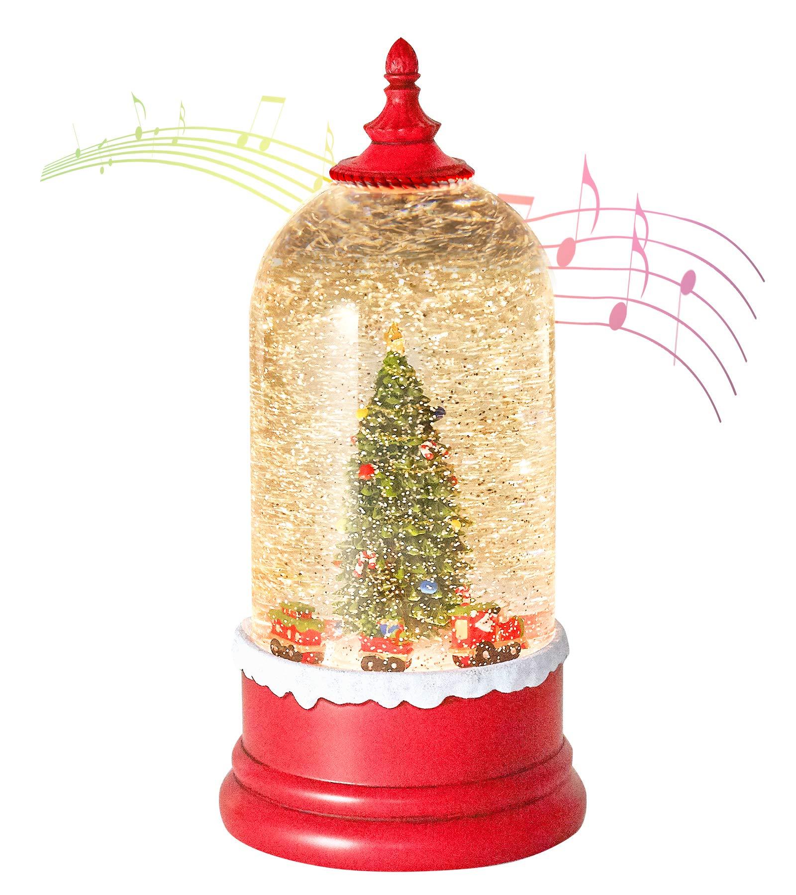 Christmas Snow Globe, Christmas Lighted Musical Snow Globe Lantern with