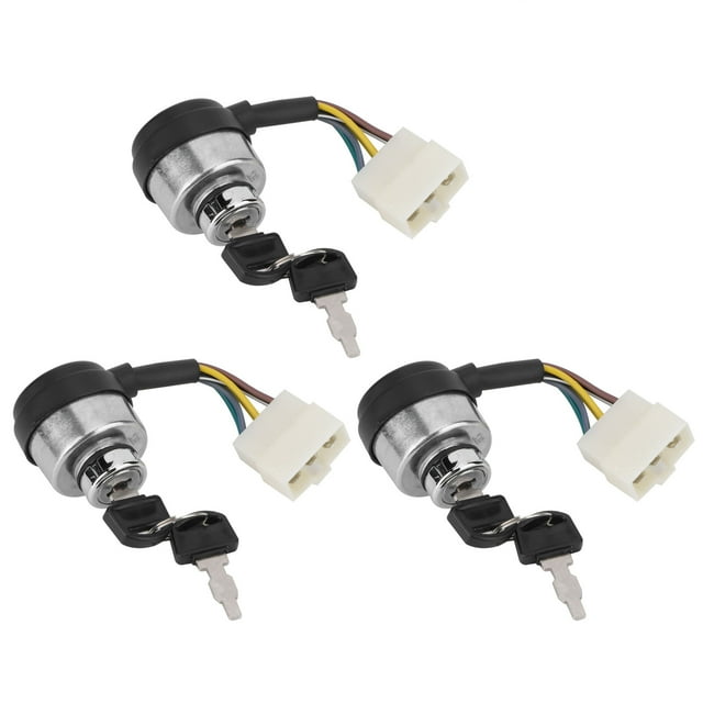 Electric Start Switch, High-quality With Key Plastic 3Set 6 Wire Wear-resistant Durable Ignition Switch, For Farming Generators Breeding Farms Generators