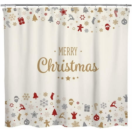 Merry Wave Fabric Shower Curtain Bathroom Home Office Holiday Wall Decoration As Tapestry And Photo Booth Backdrop Canada Merry Wave Fabric Shower Curtain, Tapestry Shower Curtain
