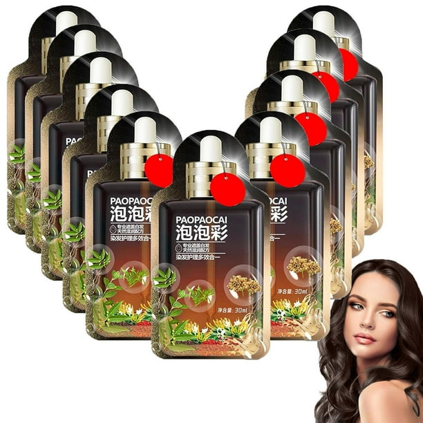 Xihbxyly Artículos en liquidación Crema, teñir el cabello, color frutas, 30 ml, 10 paquetes/caja, cubrir canas, teñir el cabello, color frutas, cabello natural y vegetal