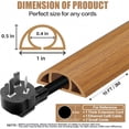thumbnail image 4 of Floor Cord Cover Self Adhesive Cord Hider, 10FT Cable Management Extension Cord Protector for Wires, Prevent Cable Trips for Offices & Gyms, Brown Wood – 1″ W x 0.5″ H, 4 of 9