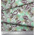 thumbnail image 2 of Soimoi Green Cotton Duck Fabric Monstera Leaf & Pine Fruits Decor Fabric Printed Yard 42 Inch Wide, 2 of 3
