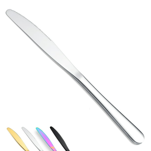 ReaNea Silver Dinner Knives Set of 8 Stainless Steel Butter Table