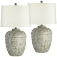 thumbnail image 2 of John Timberland Otero 27" Tall Jug Farmhouse Rustic Country Cottage Table Lamps Set of 2 Mottled Stone Finish Living Room Bedroom, 2 of 9