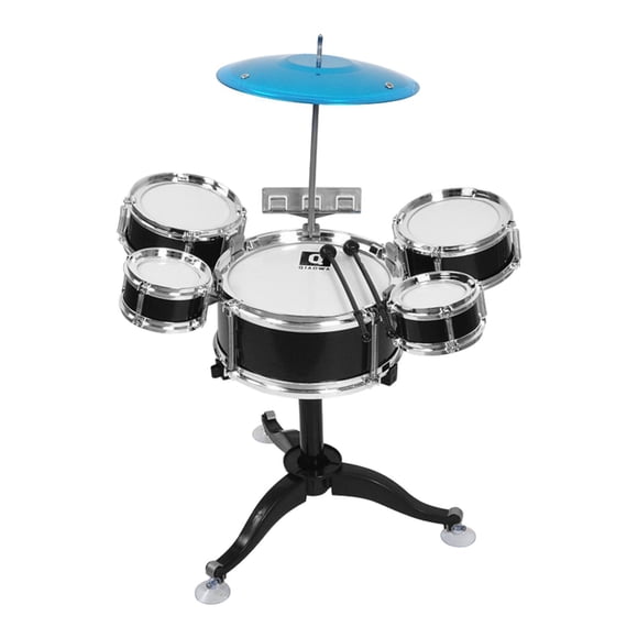 Juego de batería para niños, instrumentos musicales, juguete educativo, juego de juguetes musicales para el escenario infantil. Negro