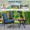 thumbnail image 4 of Gymax Ensemble de Conversation pour Patio 2 Pcs Causeuse et Table Ensemble de Sofa avec Coussins Bleus, 4 of 9