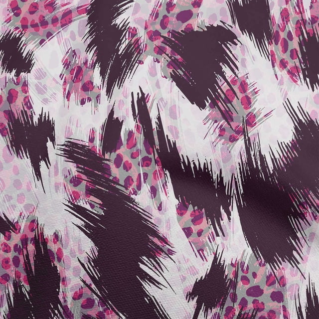 oneOone Velvet Pink Fabric Animal Skin Sewing Material Print Fabric By The Yard 58 Inch Wide