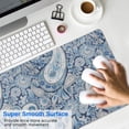 thumbnail image 4 of Long Mouse Pads for Desk,Blue Pioneer Flower and Paisley (3) Desk Mats on Top Of Desks, Desk Mouse Pad Extra Large with 3mm Non-Slip Base and Stitched Edge for Gaming,Work,Home 31.5"x11.8", 4 of 5
