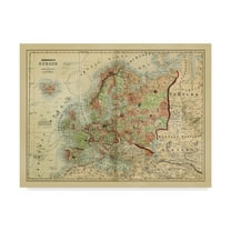 Trademark Fine Art 'Antique Map of Europe' Canvas Art by Johnson