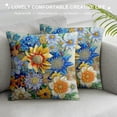 thumbnail image 3 of Chilfamy Boho Floral Throw Pillow Covers Colorful Bohemian Flower Decorative Cushions Pillowcase for Bedroom Sofa Home Decor 12x12in, 3 of 5