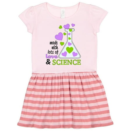 

Inktastic Made with Lots of Love and Science Heart Bubbles in a Beaker Gift Toddler Girl Dress