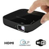 "Magnasonic Wi-Fi Mini Video Projector, HDMI, Wireless for Android, DLP, 100 Lumens, 80"" display for Smartphones, Tablets"