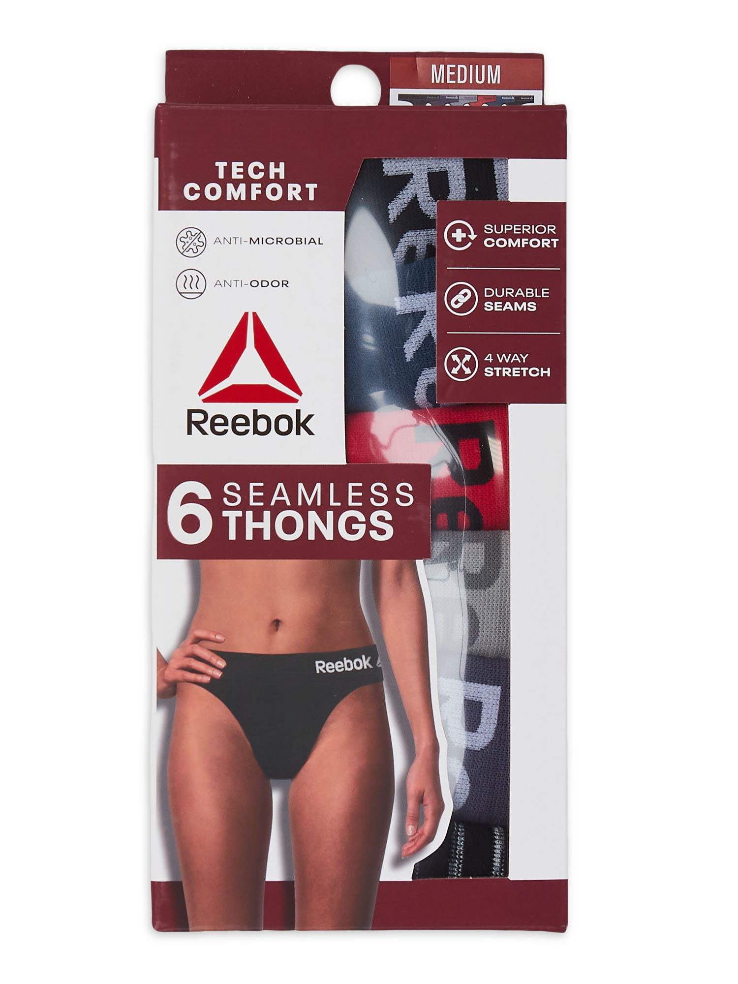 Reebok Women's Seamless Thong Panties, 6-Pack photo 6