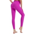 thumbnail image 5 of Huresd Womens High-WaistedFull Length Yoga Pants Tummy Control Stretchy Workout Lounge Legging 28'' Hot Pink XL, 5 of 6