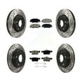 thumbnail image 1 of Transit Auto Front Rear Coated Drilled Slotted Disc Brake Rotors and Ceramic Pads Kit for Car 2019-2022 Honda Insight KDC-101290, 1 of 11