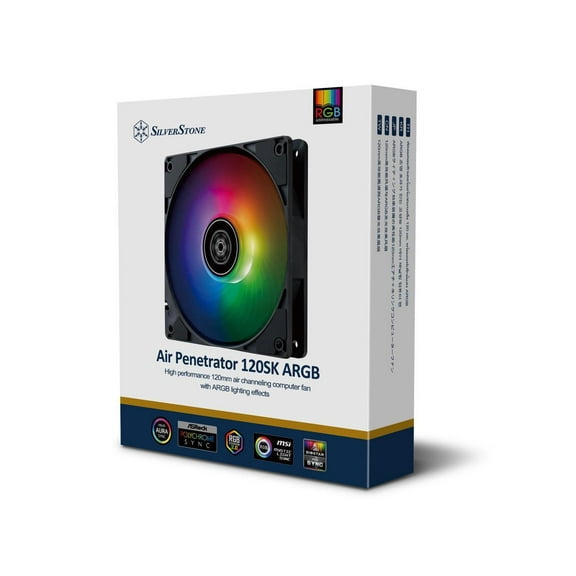Silverstone Air Penetrator 120SK ARGB High performance 120mm air channeling computer fan with ARGB lighting effects