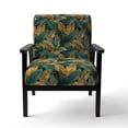 thumbnail image 4 of Designart "Radiant Tropical Mirage" Green Tropical Upholstered Accent Chair - Tropical Arm Chair For Living Room, 4 of 5