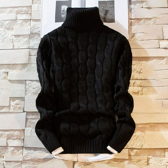 OmicGot New Men's Thick Turtleneck Sweater Pullovers Male Autumn Winter Solid Color High Neck Knitted Sweaters Knitwear M-3XL