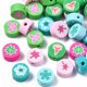 thumbnail image 1 of Handmade Polymer Clay Beads Flat Round with Plant/Animal Mixed Color 9~10x4~5mm Hole: 1.6mm, 1 of 4