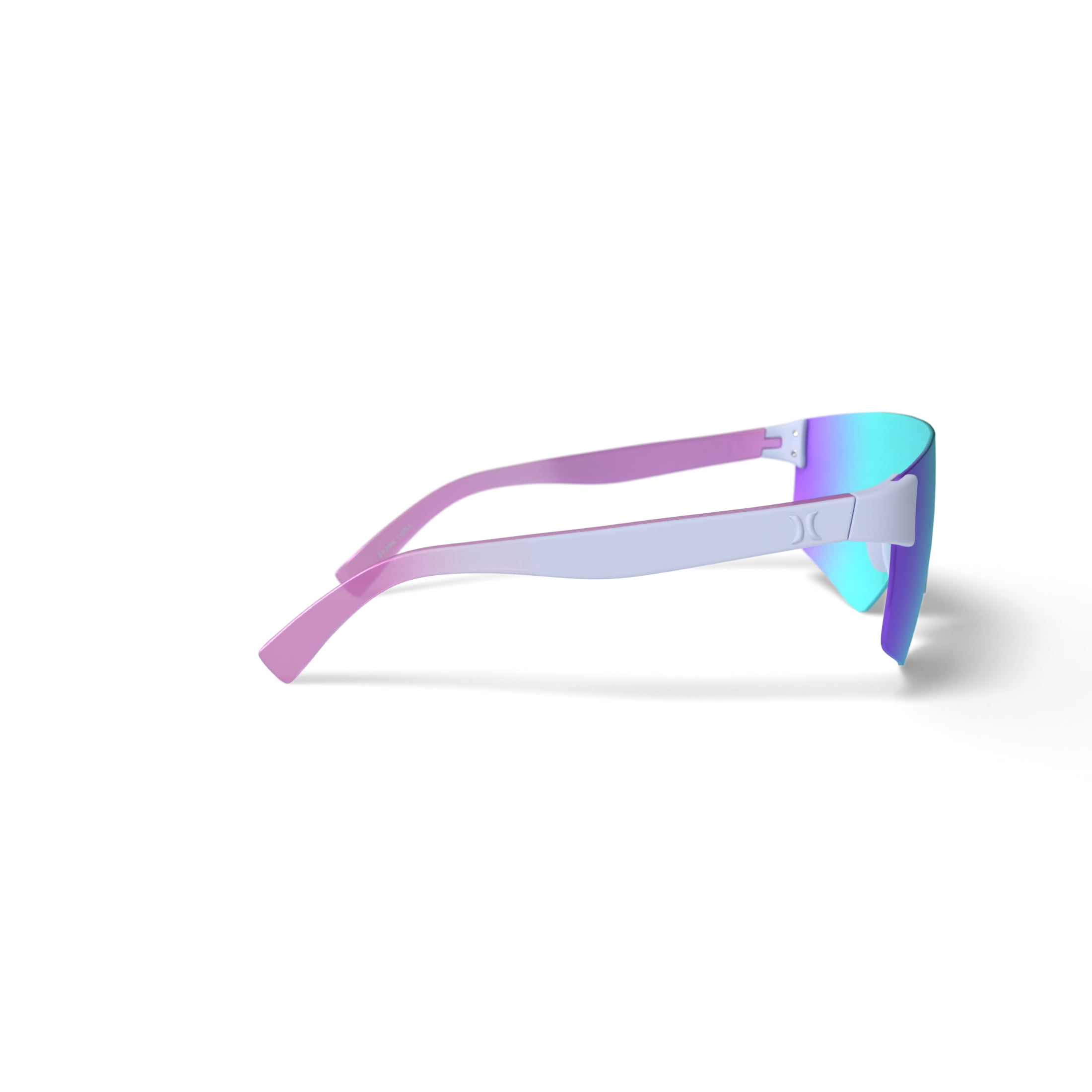 Hurley Big Sur - HSL3002PS_105, shield sunglass, shiny white frame & lilac mirror polarized lens + ar coating