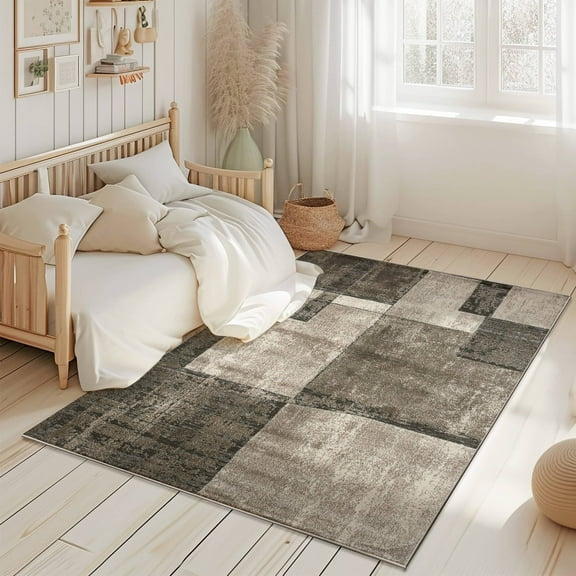 Modern Abstract Rug Contemporary 5x7 Area Rug For Living Room Carpet