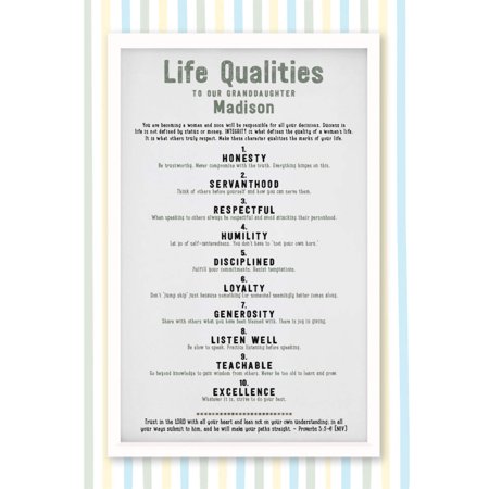 Life Qualities | Personalized Grad Daughter Granddaughter Niece Gift Print Wall Decor