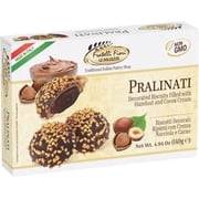 Fratelli Fiori Pralinati Chocolate Cookies - Authentic Italian Cookies with Creamy Hazelnut Center - Gourmet Cookies Ideal for Coffee, Tea, & Dessert 140g/4.94oz