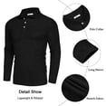 thumbnail image 5 of COOFANDY Men's Classic Polo Shirt Casual Knit Long Sleeve Polo Shirts Lightweight Polos, 5 of 6
